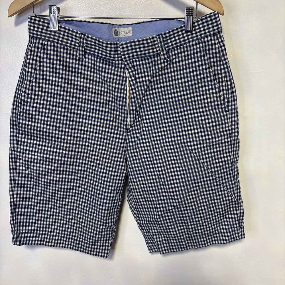 J.Crew Shorts Mens 32 Blue Plaid Chino Preppy
